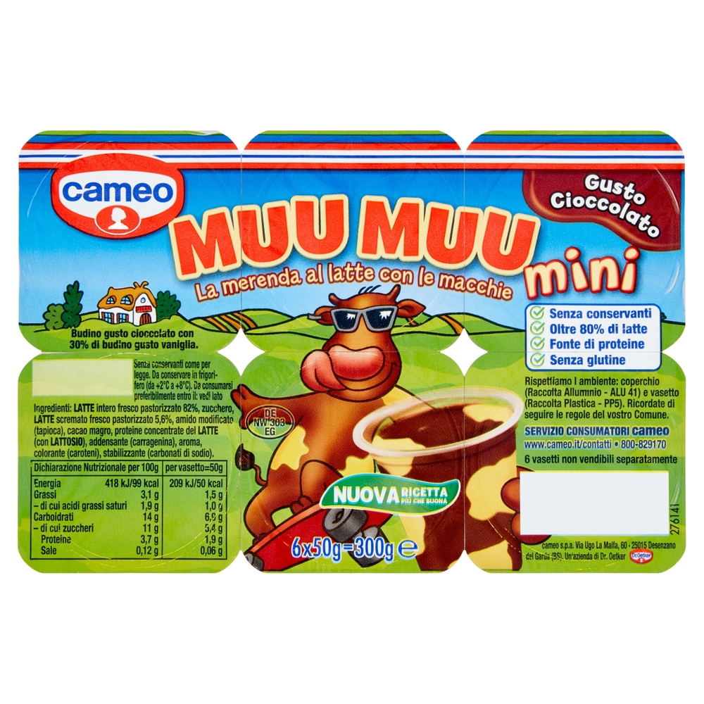 Mini Muu Muu Cioccolato, 6x50 g